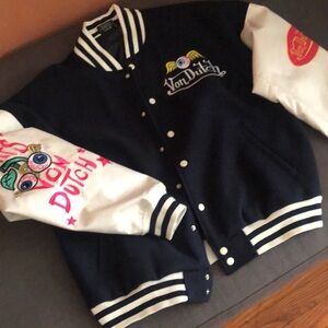 SOLD!!! Von Dutch Black and White Embroidered Jacket